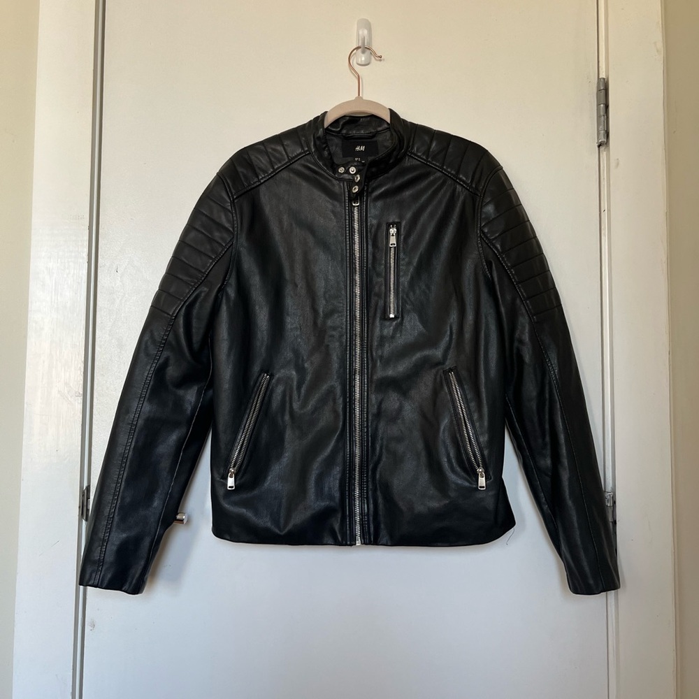 Black leather jacket